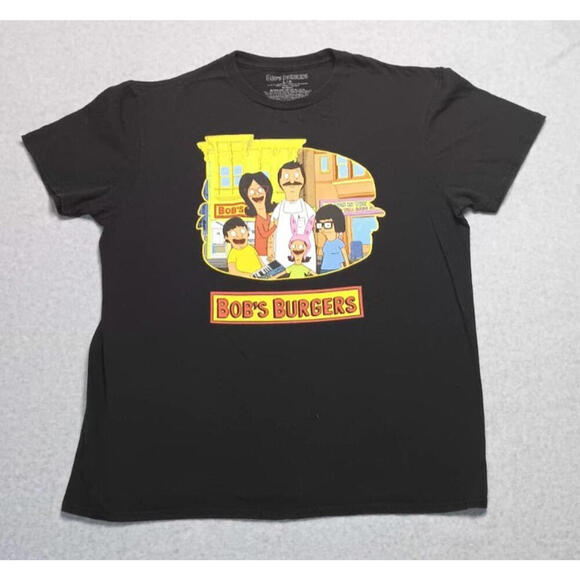 Other - Bobs Burgers Short Sleeve Graphic tee Men’s Size L Black Animated TV Show Fox